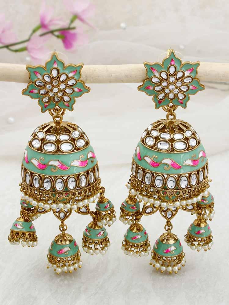 Mint Kristina Jhumkis - Bling Bag