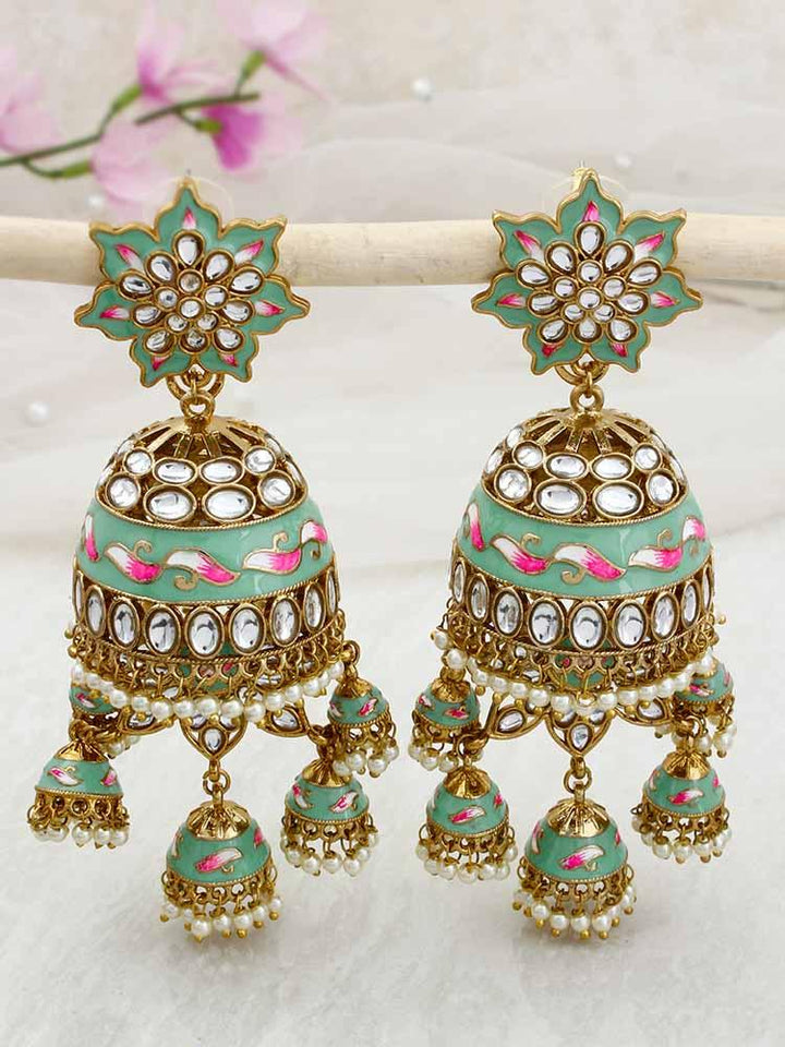 Mint Kristina Jhumkis - Bling Bag