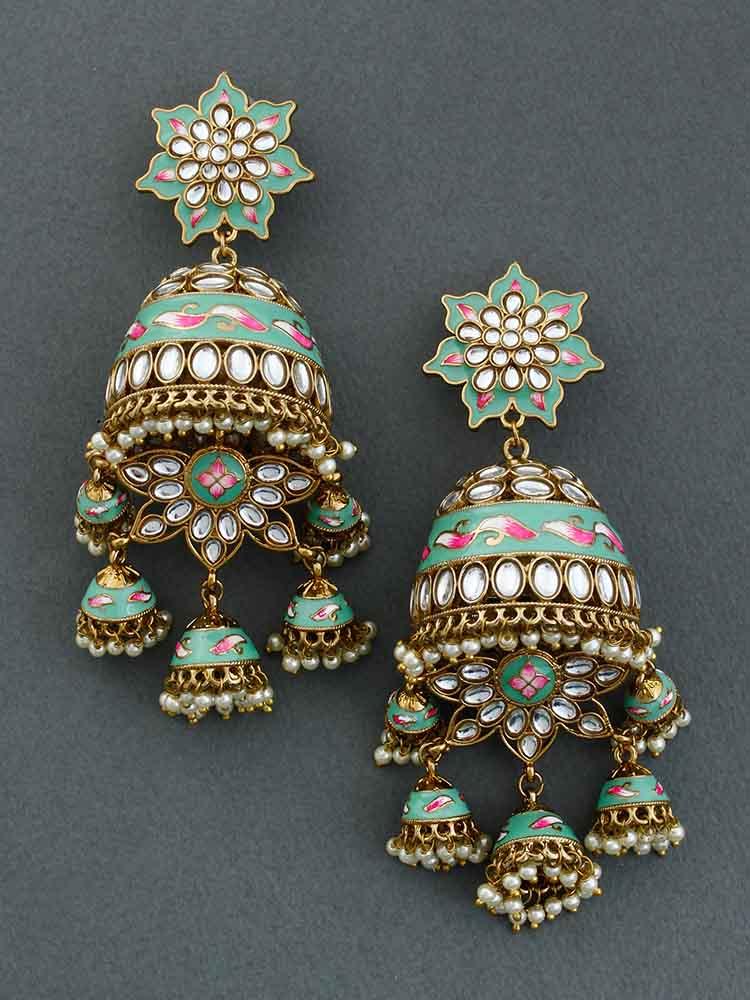 Mint Kristina Jhumkis - Bling Bag