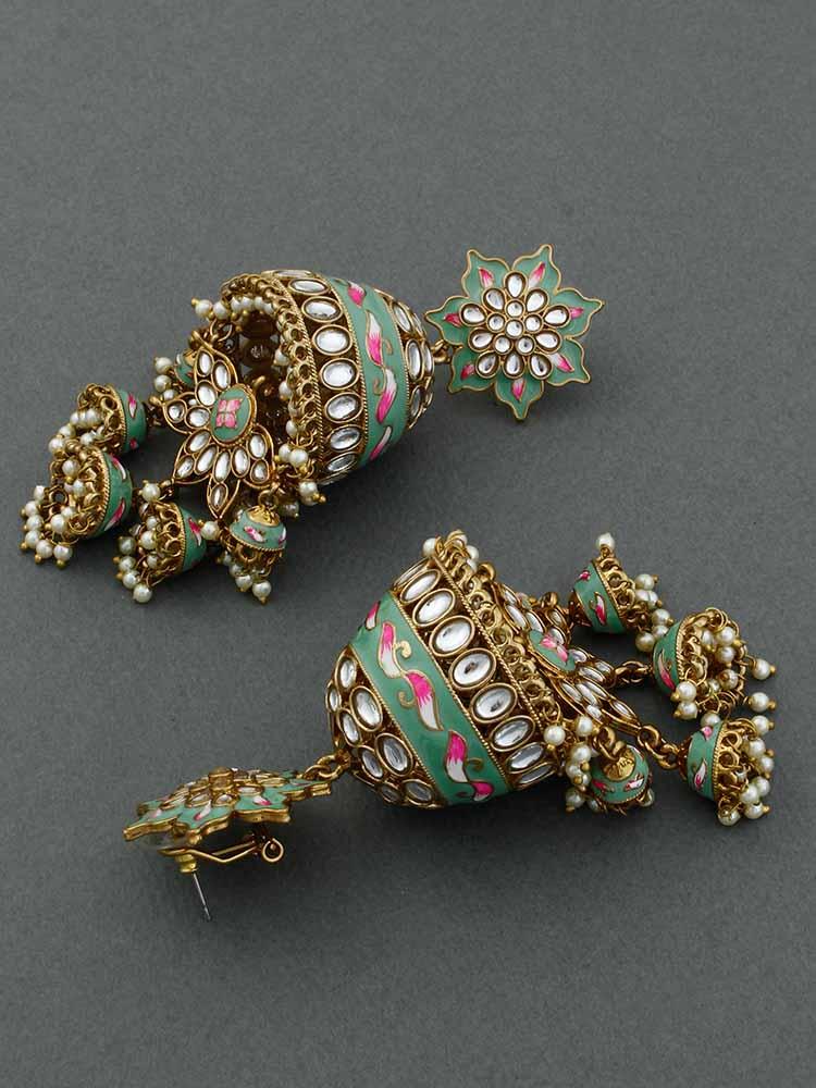 Mint Kristina Jhumkis - Bling Bag