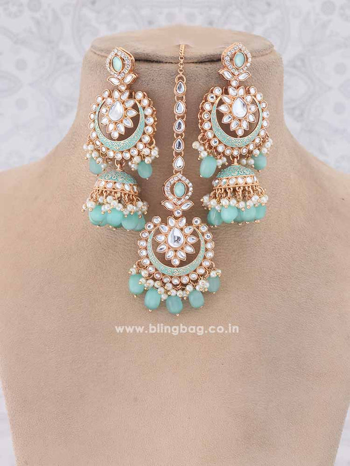 Mint  Rithya Kundan Jewellery Set - EOSS