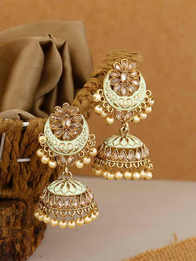 earrings - Bling Bag Mint Shakuntala Jhumki Earrings