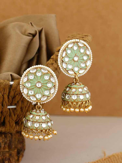 earrings - Bling Bag Mint Trishan Jhumki Earrings