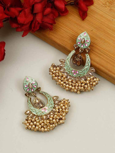 earrings - Bling Bag Mint Vilas Chaandbali Earrings