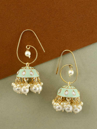 earrings - Bling Bag Mint Viveka Designer Jhumkis