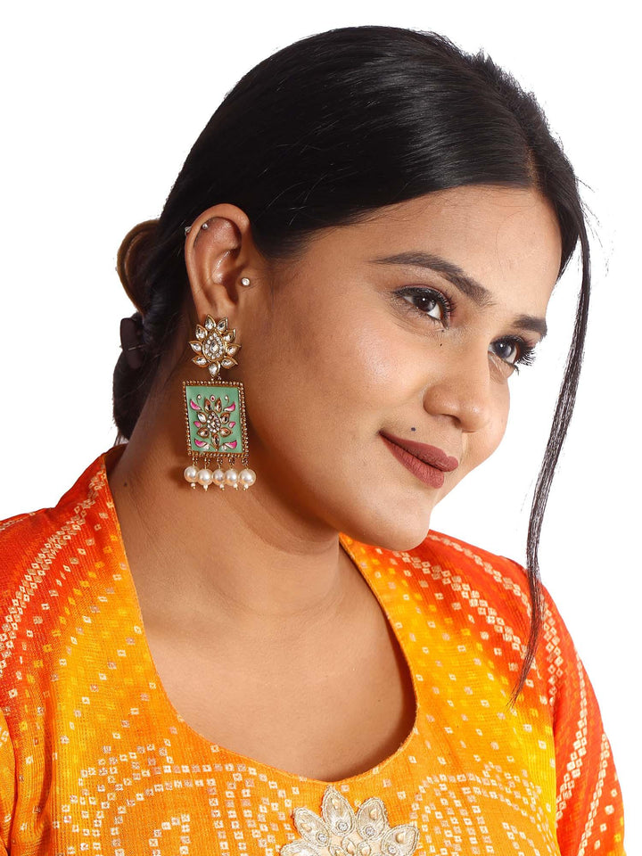 earrings - Bling Bag Mint Kalavati Designer Earrings