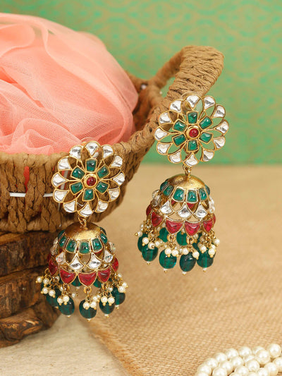 earrings - Bling Bag Multi Malka Designer Jhumkis