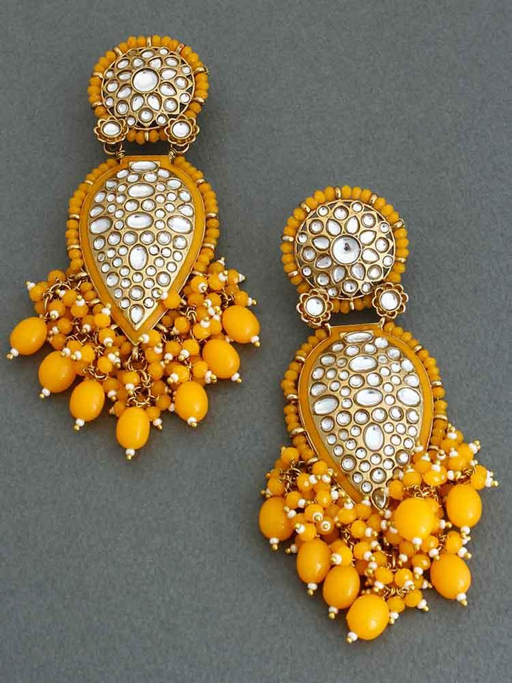Mustard Chaitali Designer Earrings - Bling Bag