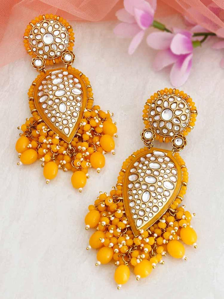 Mustard Chaitali Designer Earrings - Bling Bag