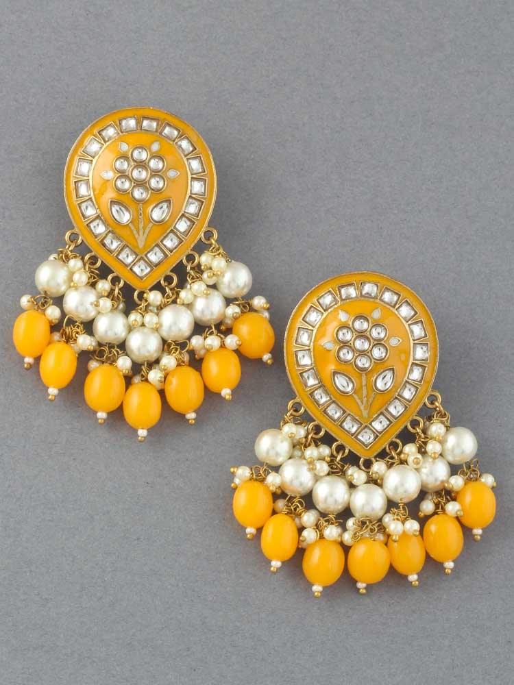Mustard Charmi Designer Earrings - Bling Bag