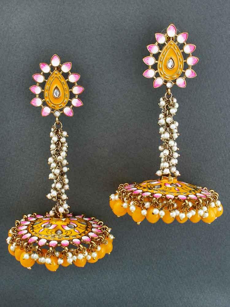 Mustard Jacki Jhumkis - Bling Bag