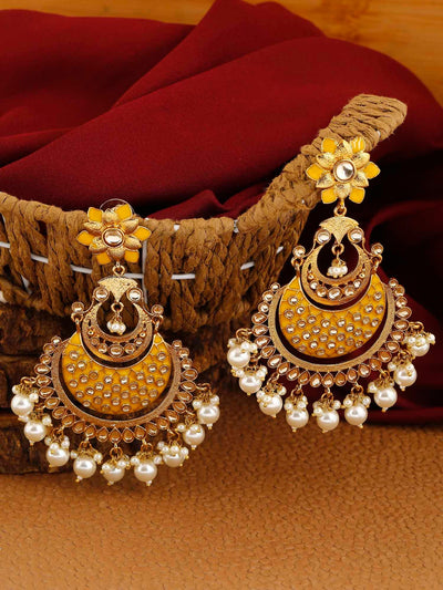 earrings - Bling Bag Mustard Jalsa Designer Earrings