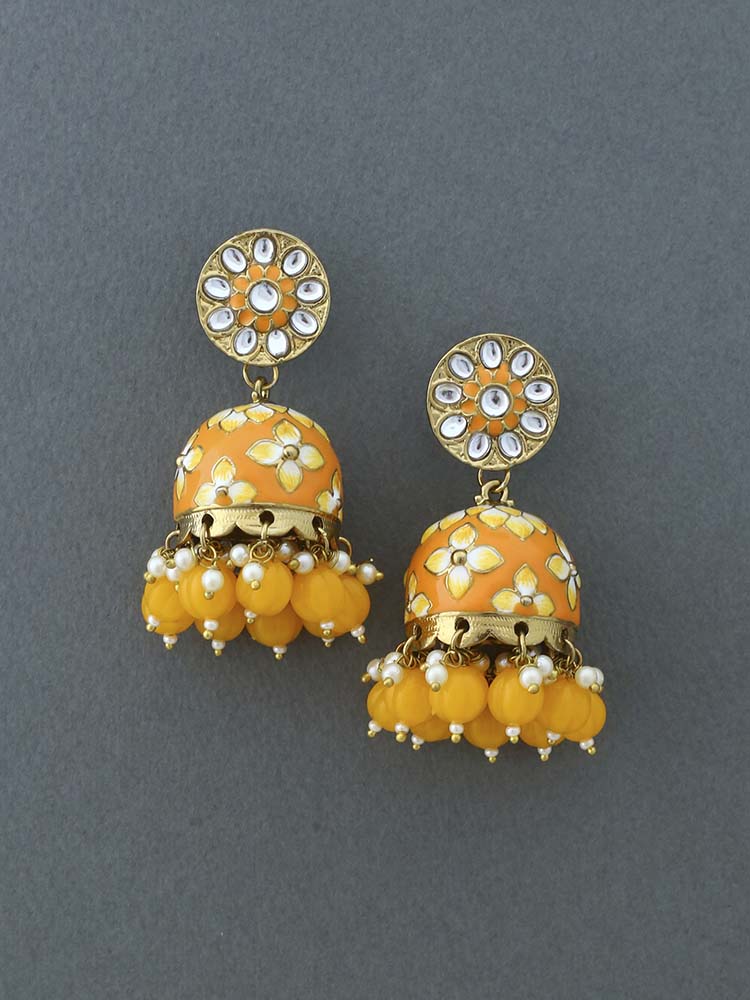 Mustard Kabini Jhumkis