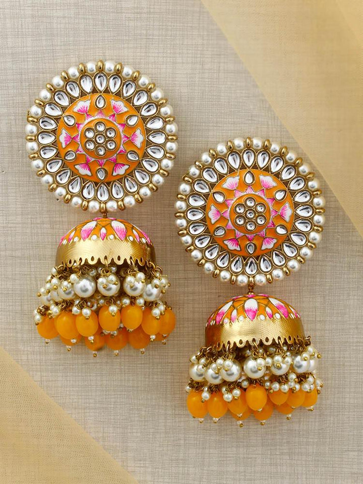 Mustard Kritika Jhumkis - Bling Bag
