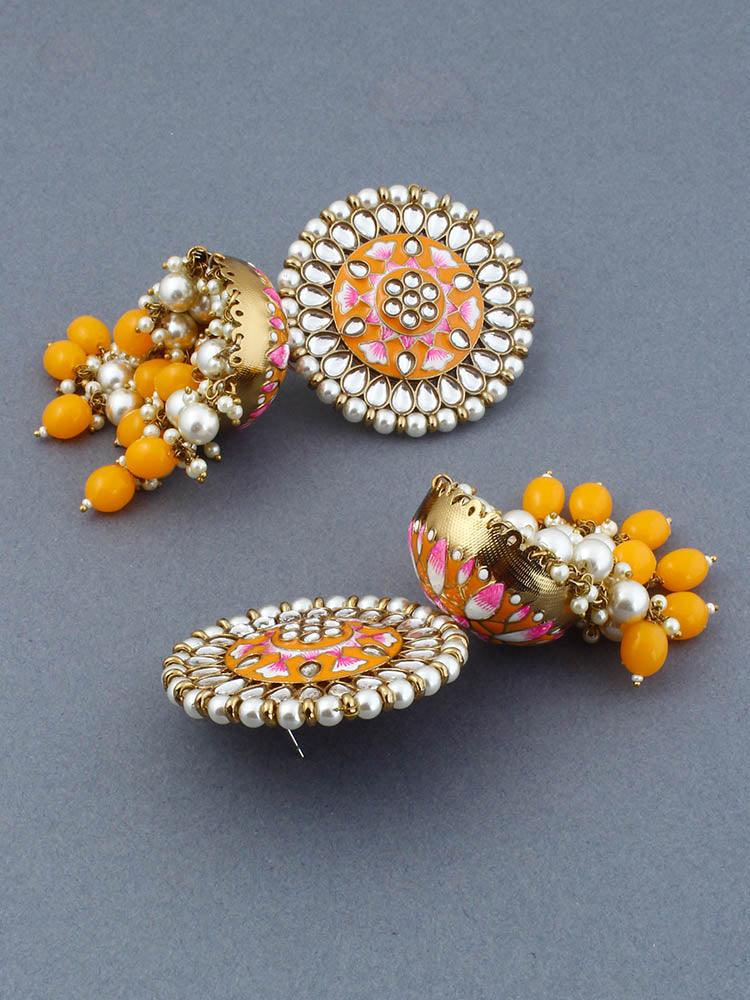 Mustard Kritika Jhumkis - Bling Bag