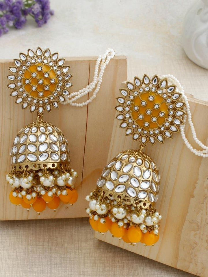 Mustard Maharani Sahara Jhumkis - Bling Bag