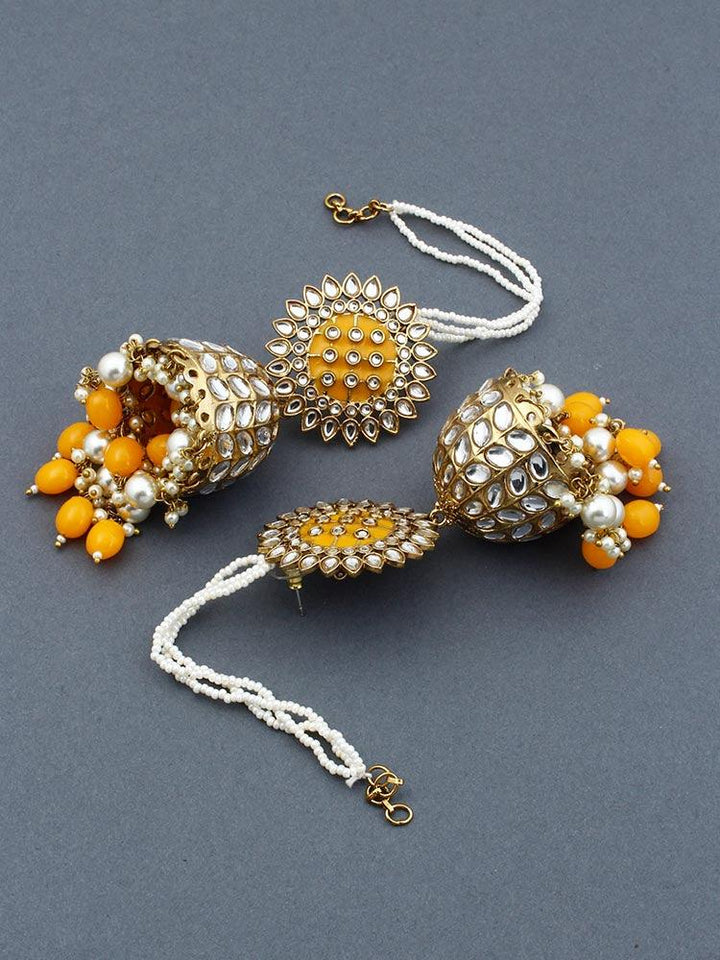 Mustard Maharani Sahara Jhumkis - Bling Bag