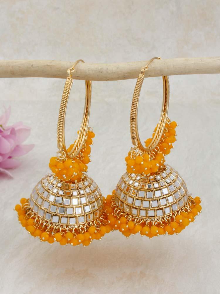 Mustard Matsya Jhumkis - Bling Bag