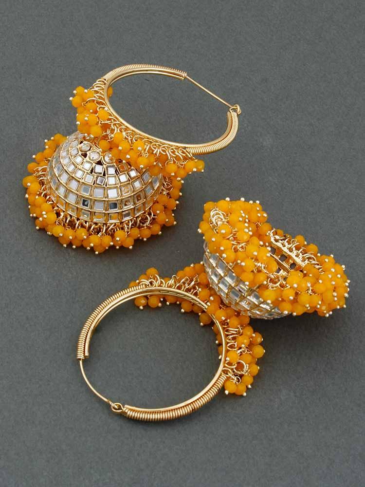 Mustard Matsya Jhumkis - Bling Bag