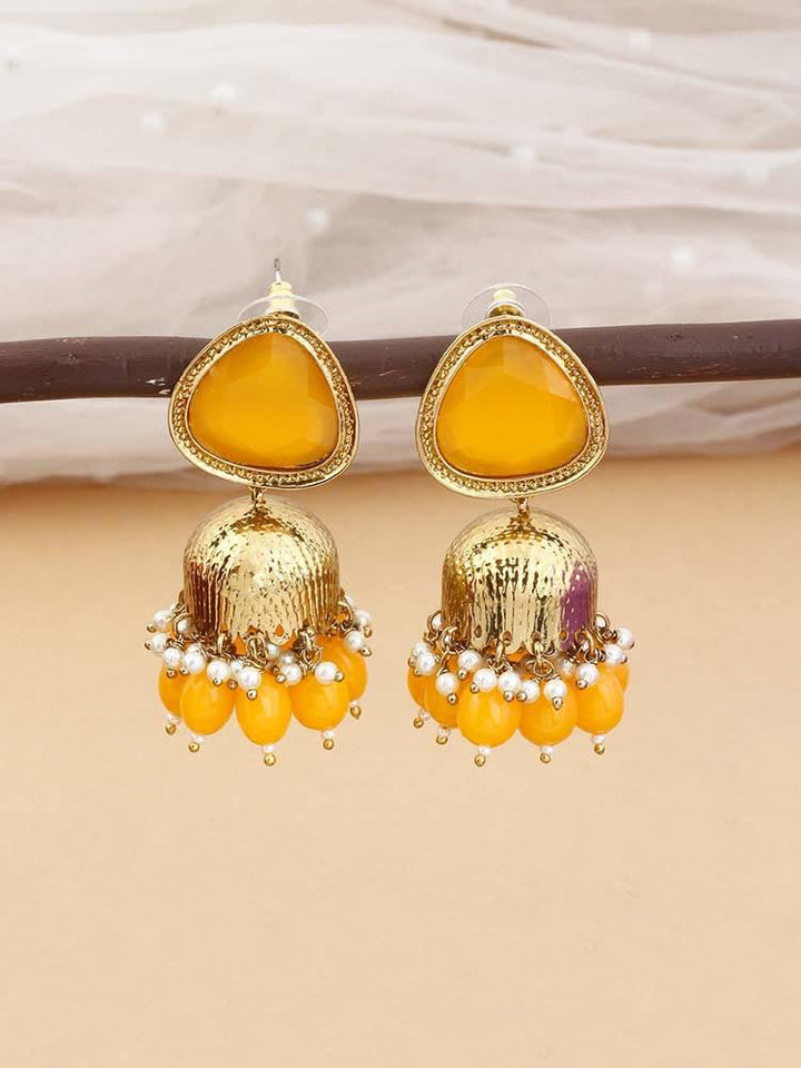 Mustard Mini Shesha Jhumkis - Bling Bag