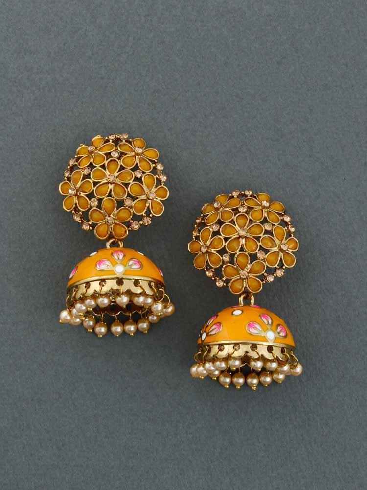 Mustard Pashaan Jhumkis - Bling Bag