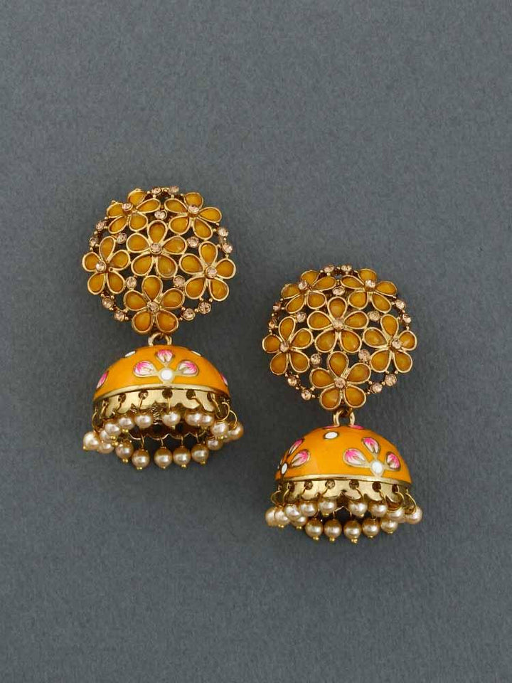 Mustard Pashaan Jhumkis - Bling Bag