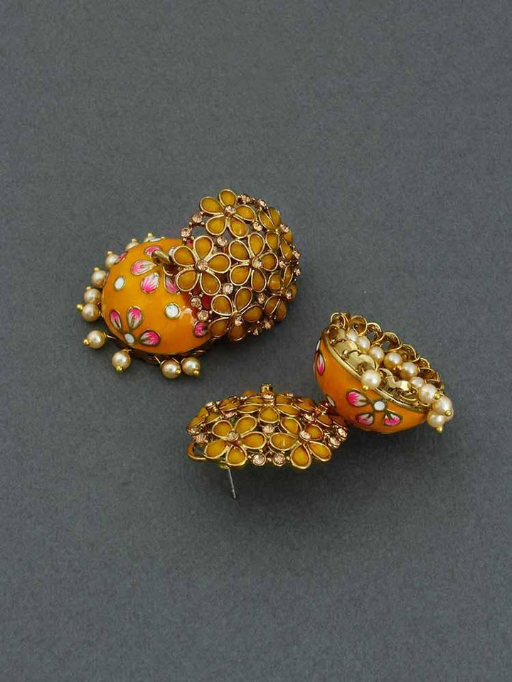 Mustard Pashaan Jhumkis - Bling Bag