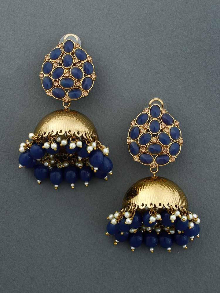 Navy Bubble Jhumkis - Bling Bag