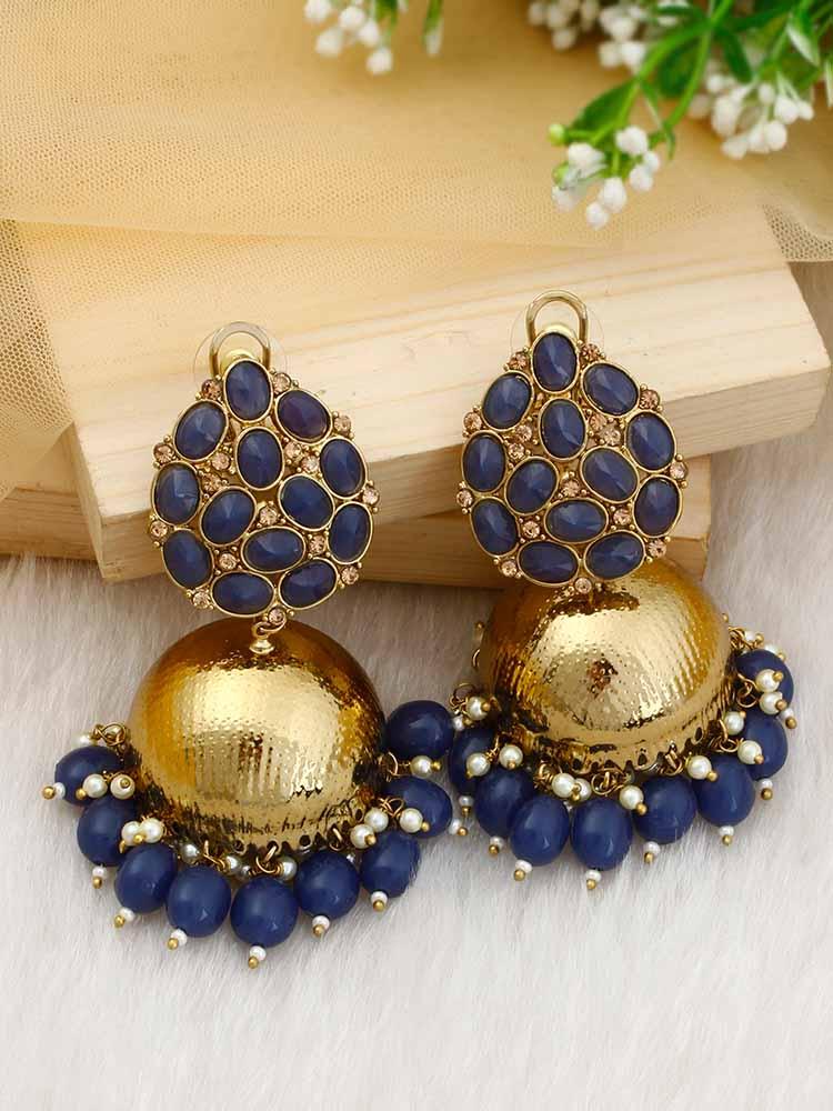 Navy Bubble Jhumkis - Bling Bag