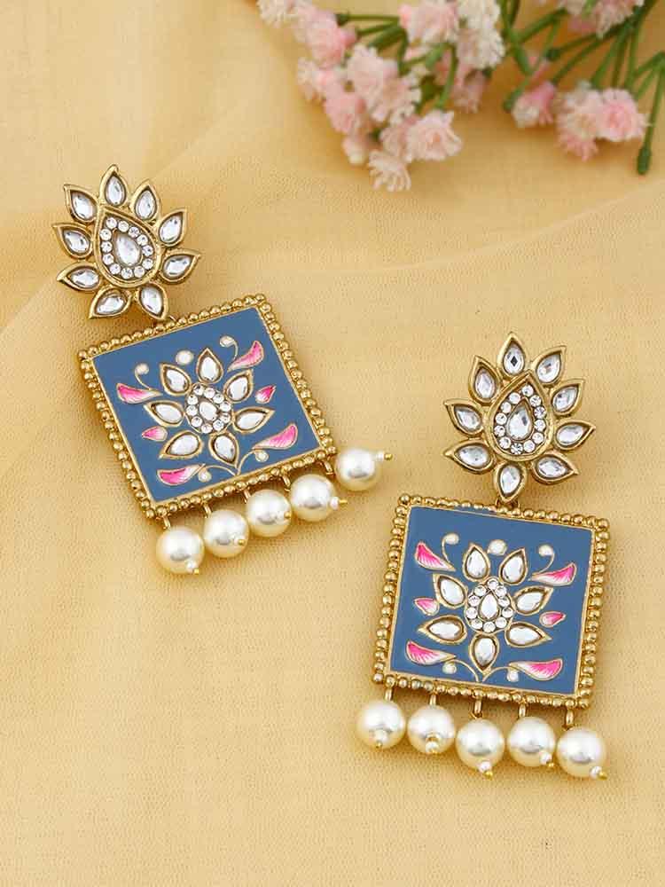 Navy Kalavati Designer Earrings - Bling Bag