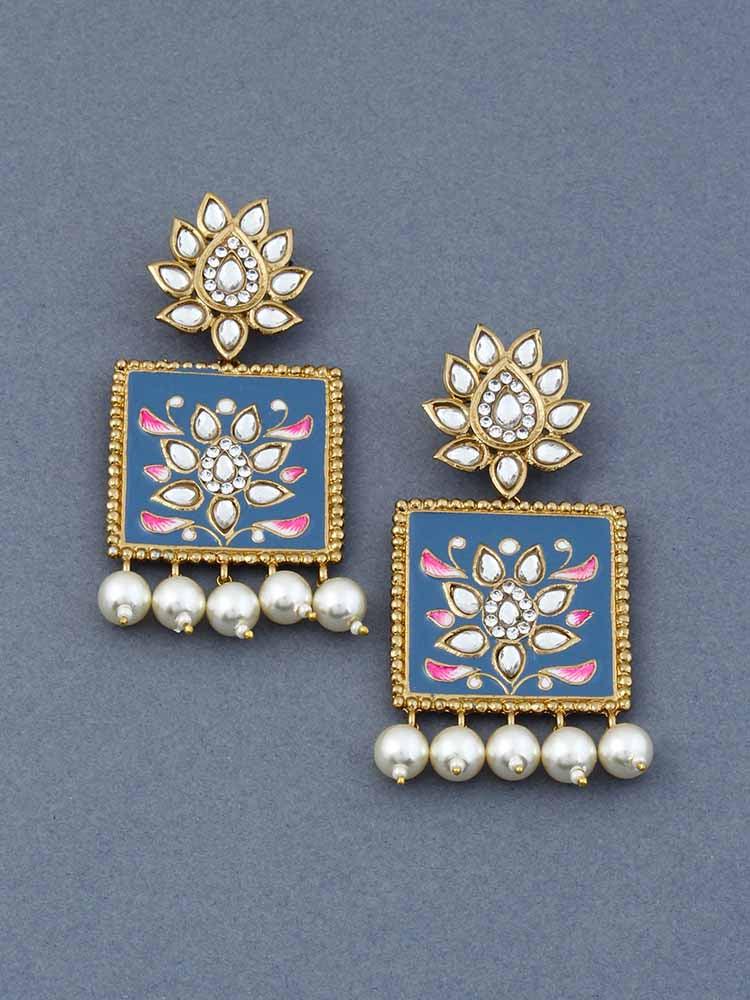 Navy Kalavati Designer Earrings - Bling Bag
