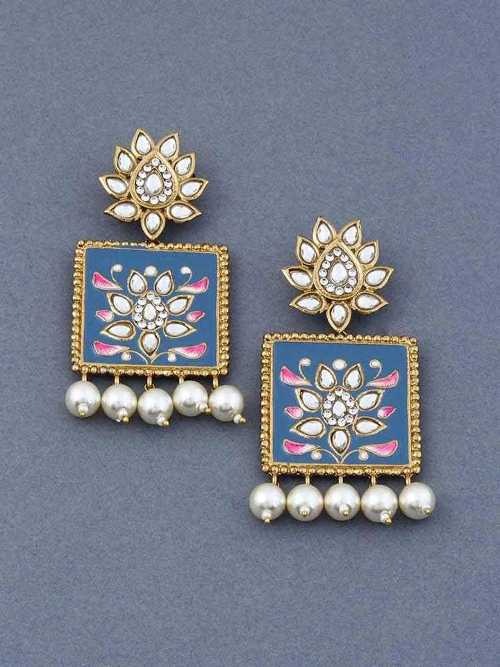 Navy Kalavati Designer Earrings - Bling Bag
