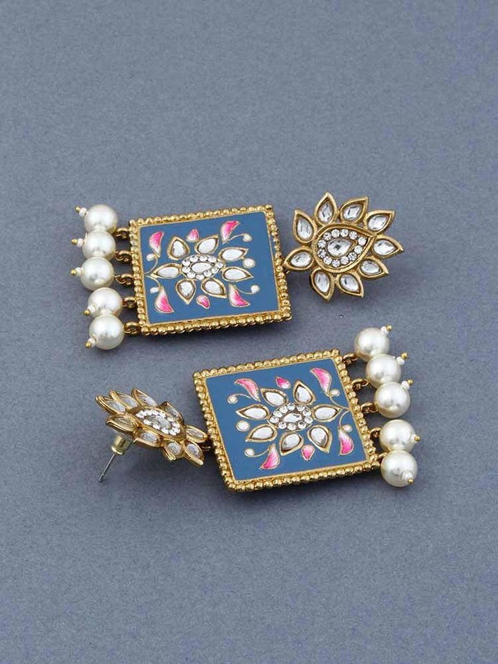 Navy Kalavati Designer Earrings - Bling Bag