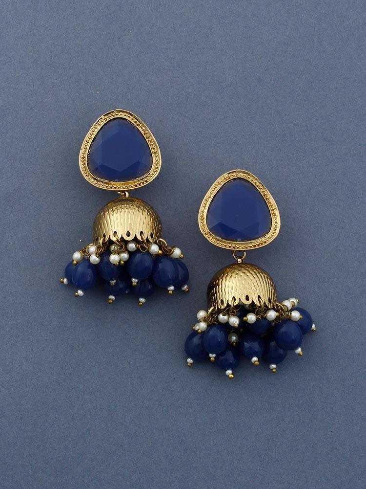 Navy Mini Shesha Jhumkis - Bling Bag