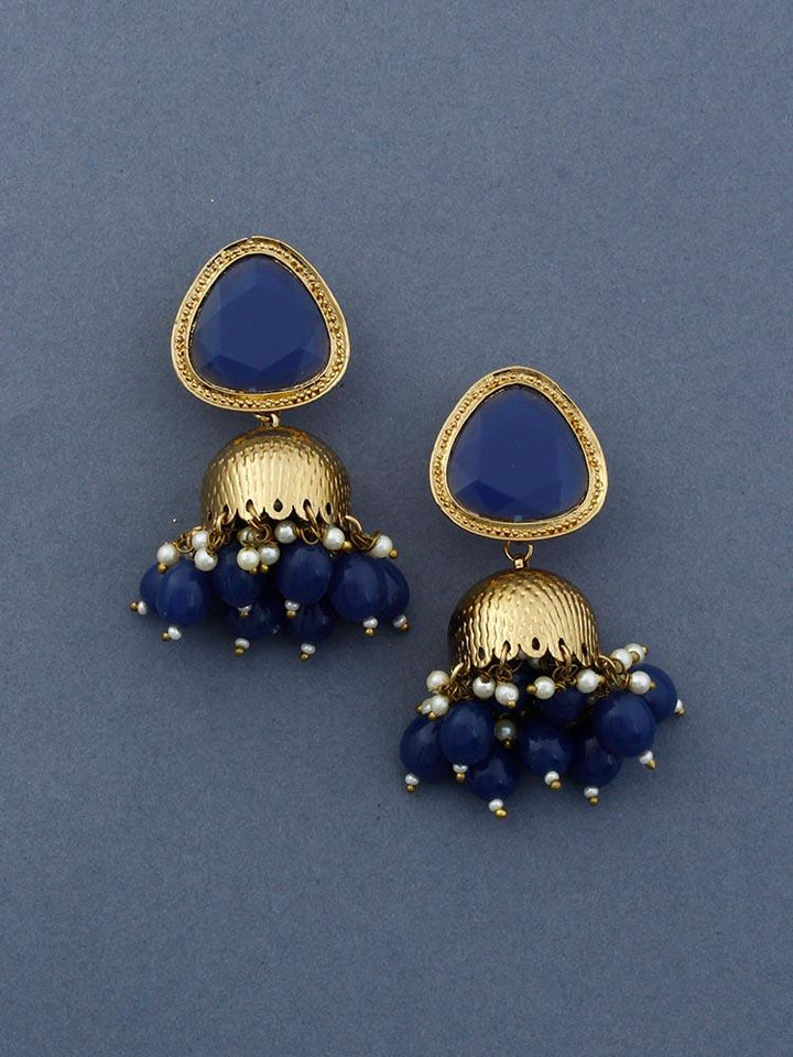Navy Mini Shesha Jhumkis - Bling Bag
