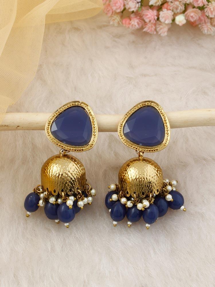 Navy Mini Shesha Jhumkis - Bling Bag