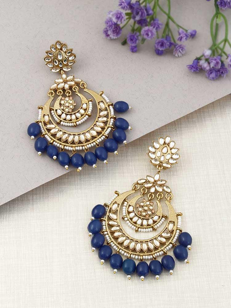 Navy Mumtaz Chandbalis - Bling Bag