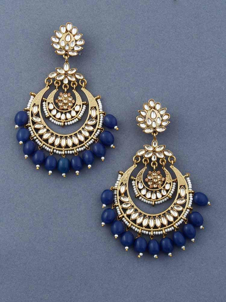 Navy Mumtaz Chandbalis - Bling Bag