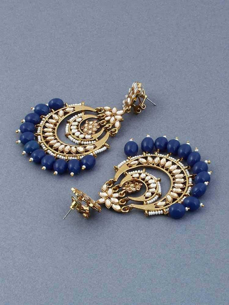 Navy Mumtaz Chandbalis - Bling Bag