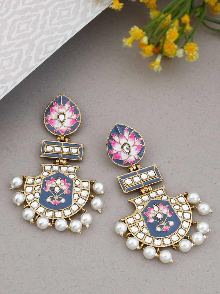 Navy Pankaj Designer Earrings - Bling Bag