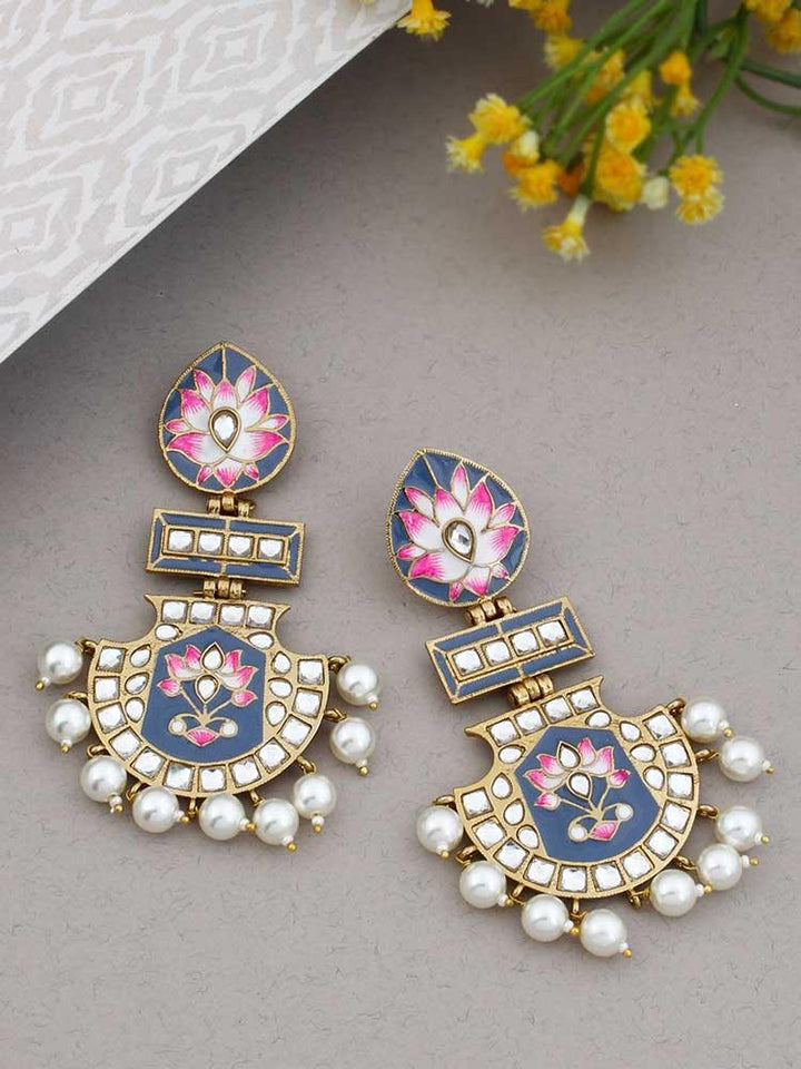 Navy Pankaj Designer Earrings - Bling Bag