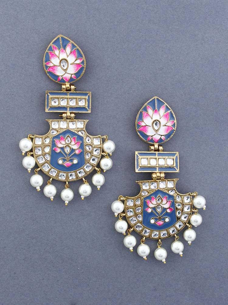 Navy Pankaj Designer Earrings - Bling Bag