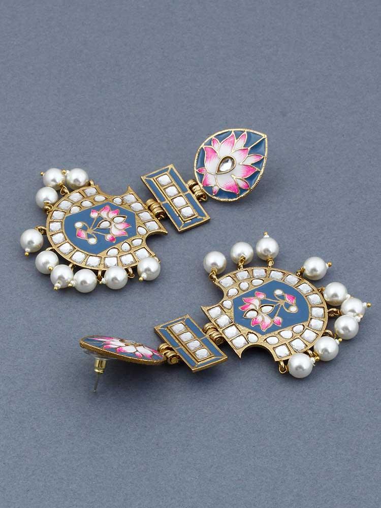 Navy Pankaj Designer Earrings - Bling Bag