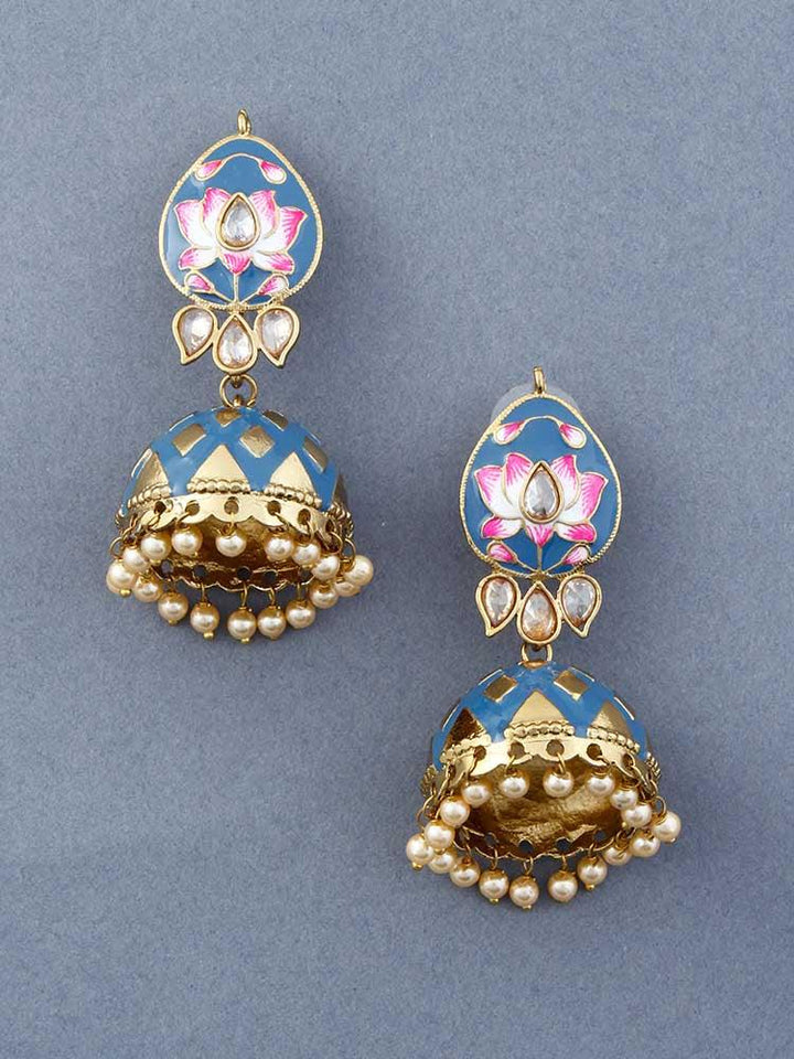 Navy Rudra Jhumkis - Bling Bag