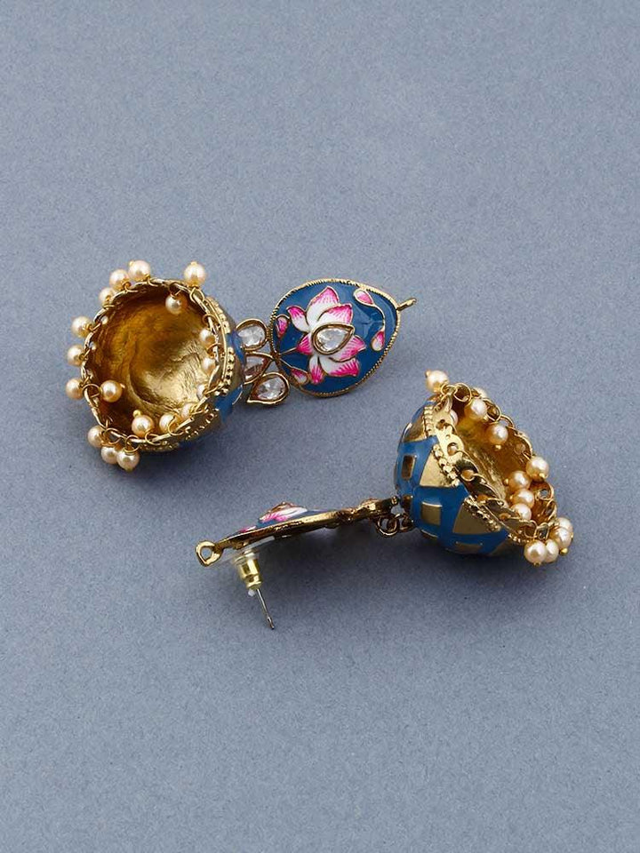 Navy Rudra Jhumkis - Bling Bag