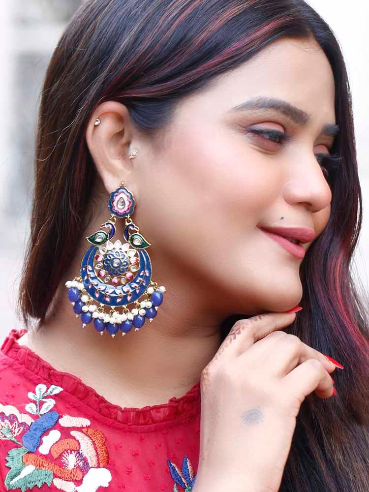 Navy Sangini Chandbalis - Bling Bag