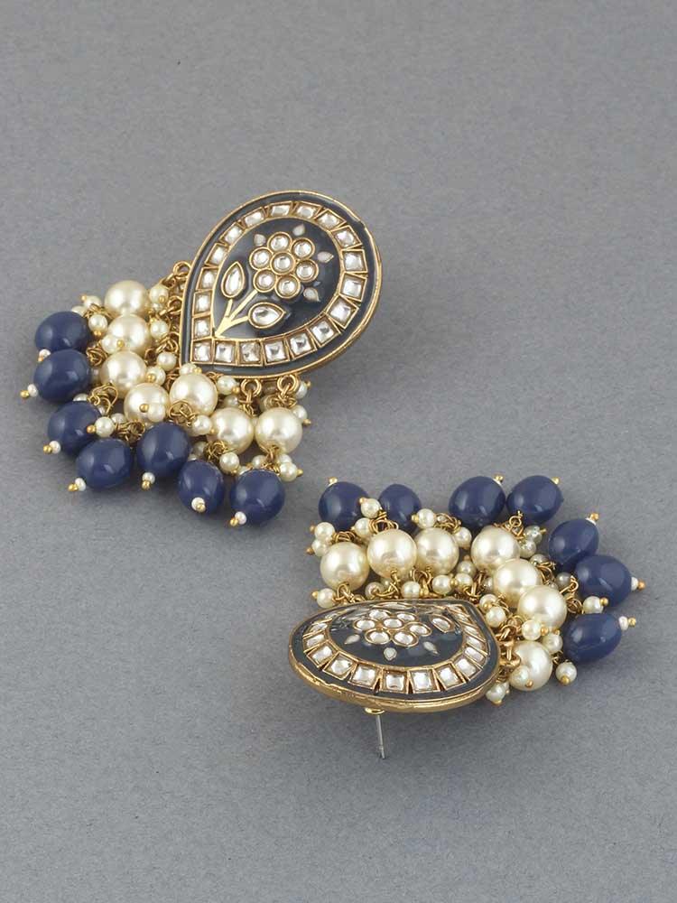 Navy Blue Charmi Designer Earrings - Bling Bag