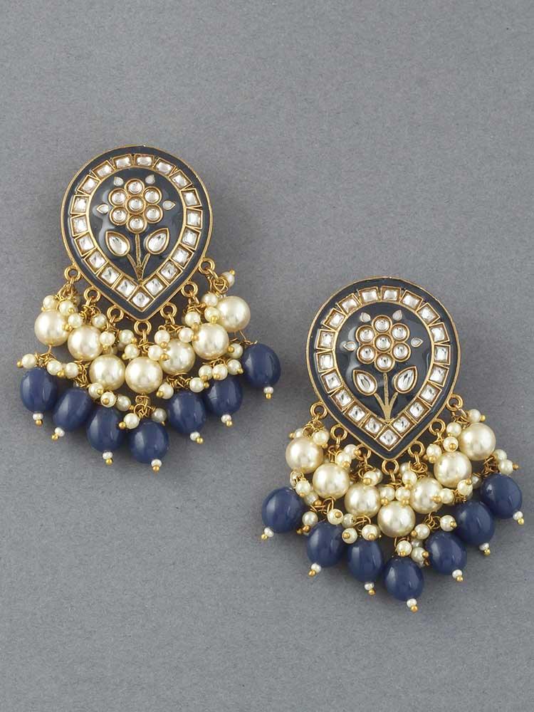 Navy Blue Charmi Designer Earrings - Bling Bag