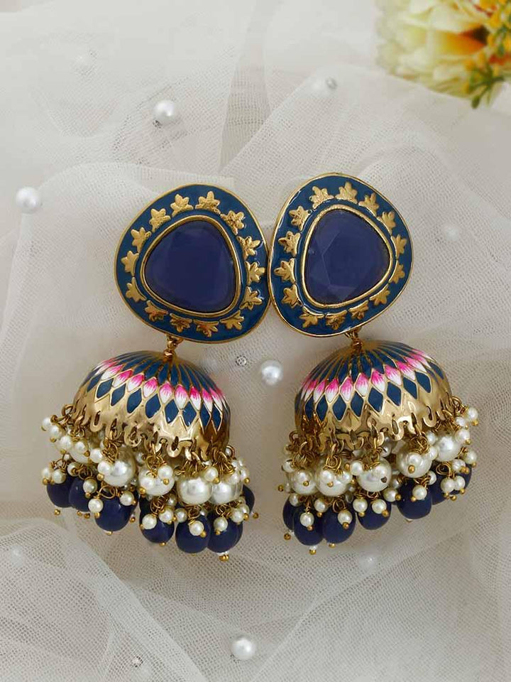 Navy Chetaki Jhumkis - Bling Bag