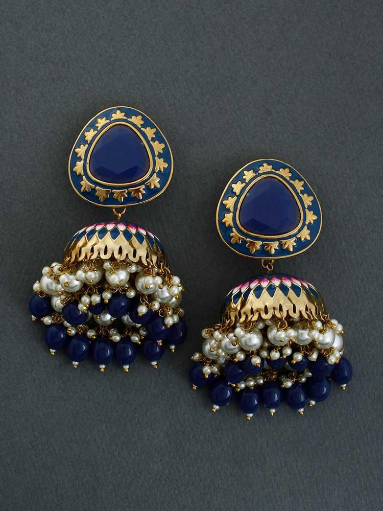Navy Chetaki Jhumkis - Bling Bag